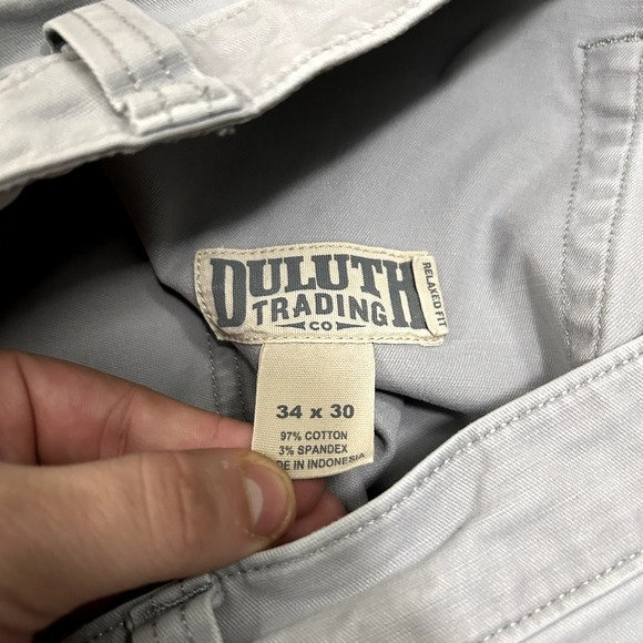 Duluth Trading Pants Mens 34x30 Gray Flex Ballroom Khakis Relaxed Fit Cotton - Picture 14 of 16